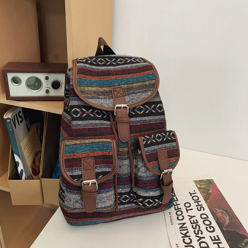 National style patterned backpack