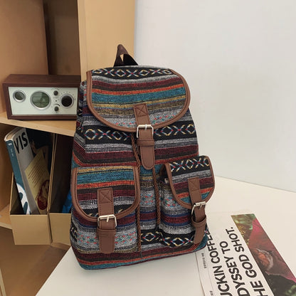 National style patterned backpack