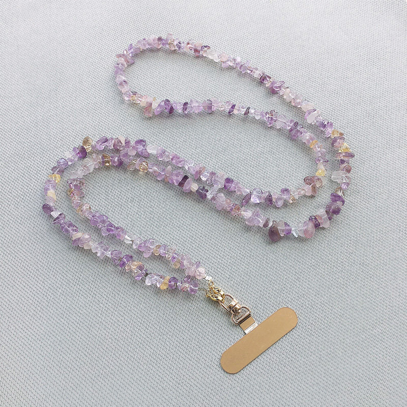 Natural Amethyst Citrine Phone Lanyard
