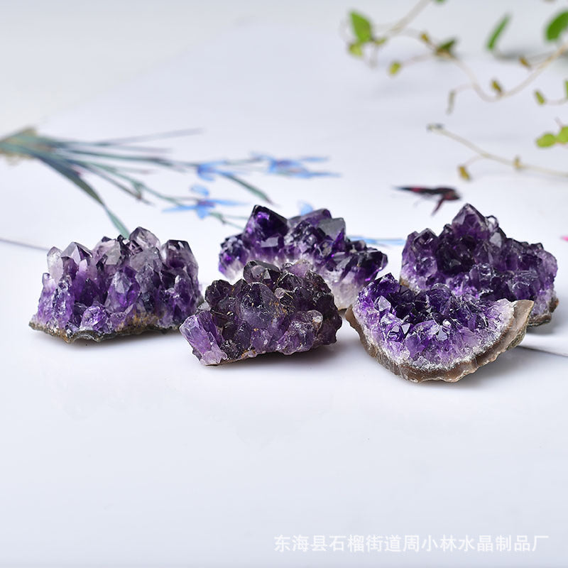 Natural Amethyst Crystal Cluster Decor