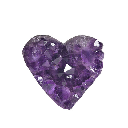 Natural Amethyst Heart Crystal Cluster Specimen