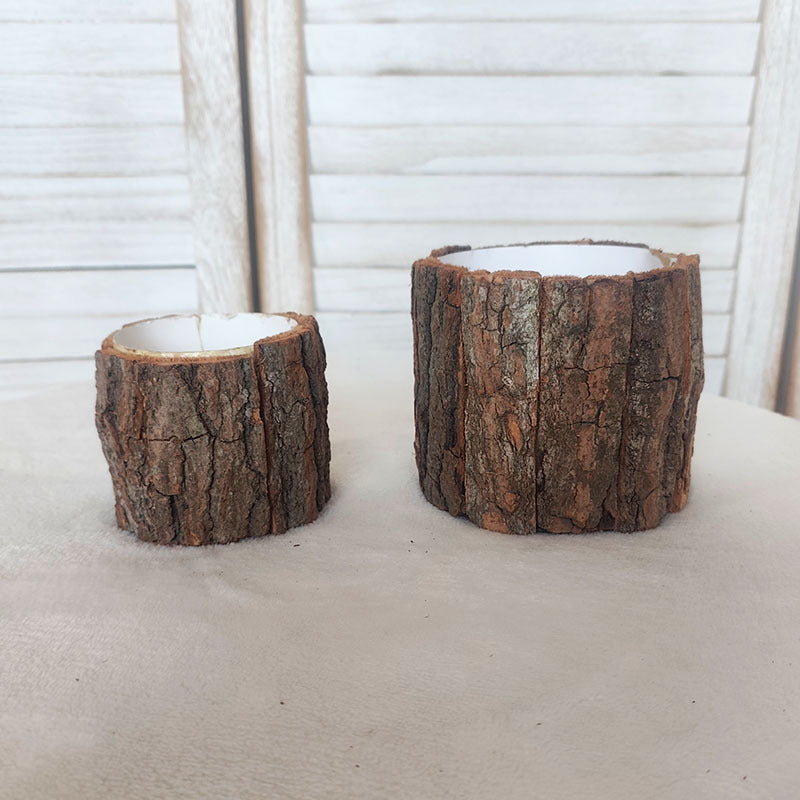 Natural Bark Flower Pot