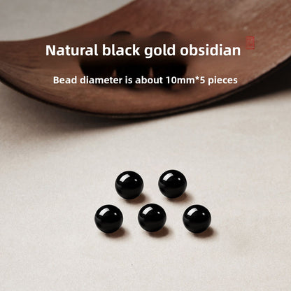 Natural Black Obsidian Loose Beads