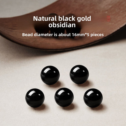 Natural Black Obsidian Loose Beads