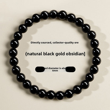 Natural Black Obsidian Loose Beads