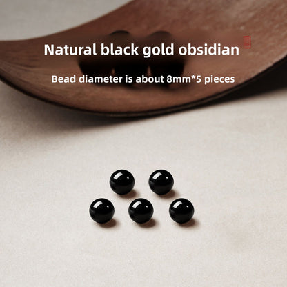 Natural Black Obsidian Loose Beads