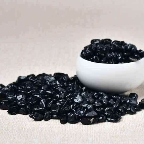 Natural Black Tourmaline Gravel Decorative Stones