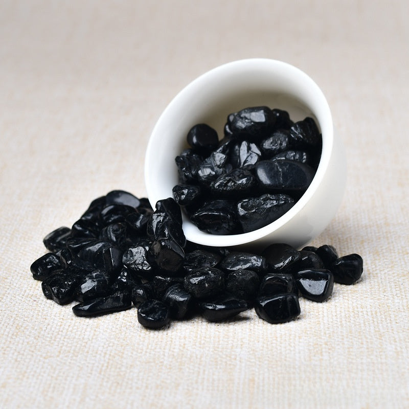 Natural Black Tourmaline Gravel Decorative Stones