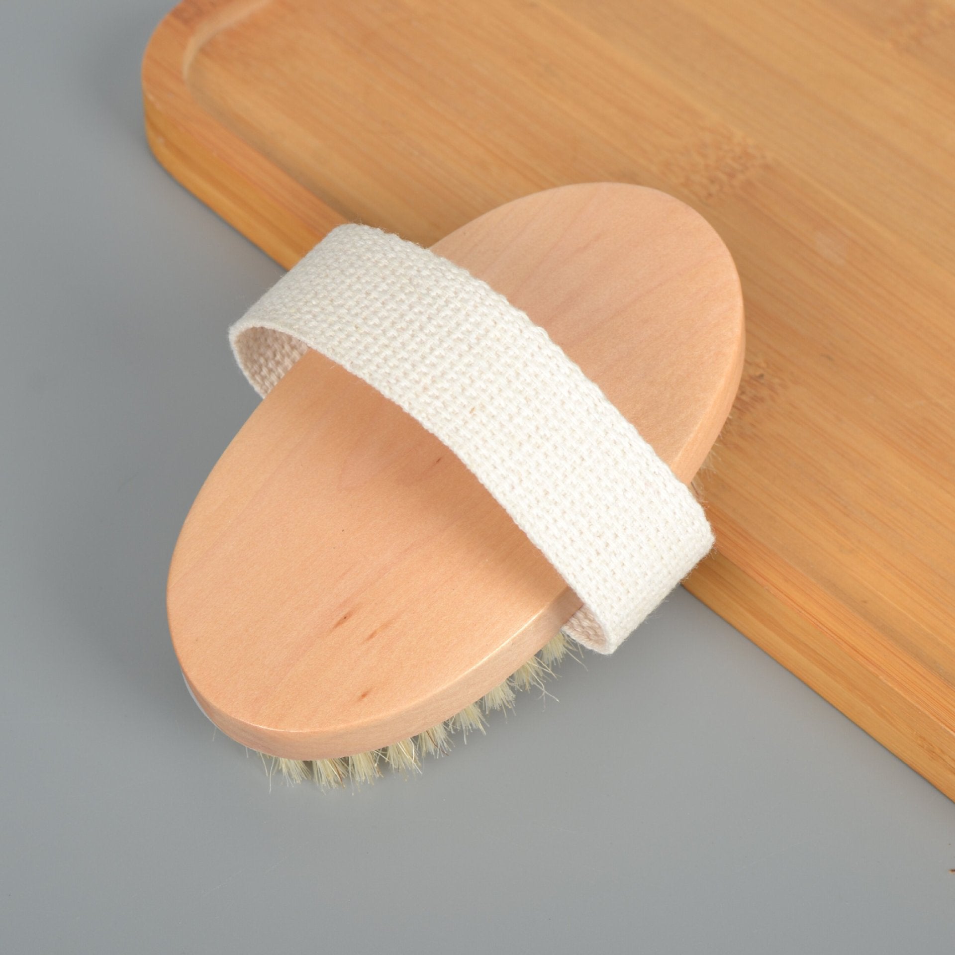 Natural Boar Bristle Bath Brush with Middle Handle