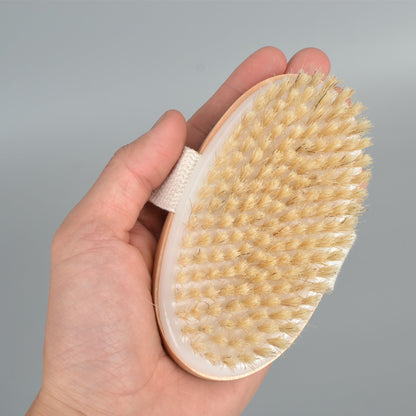 Natural Boar Bristle Bath Brush with Middle Handle
