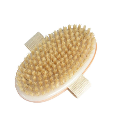 Natural Boar Bristle Bath Brush with Middle Handle