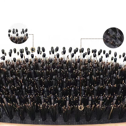 Natural Boar Bristle Wooden Hair Massage Comb