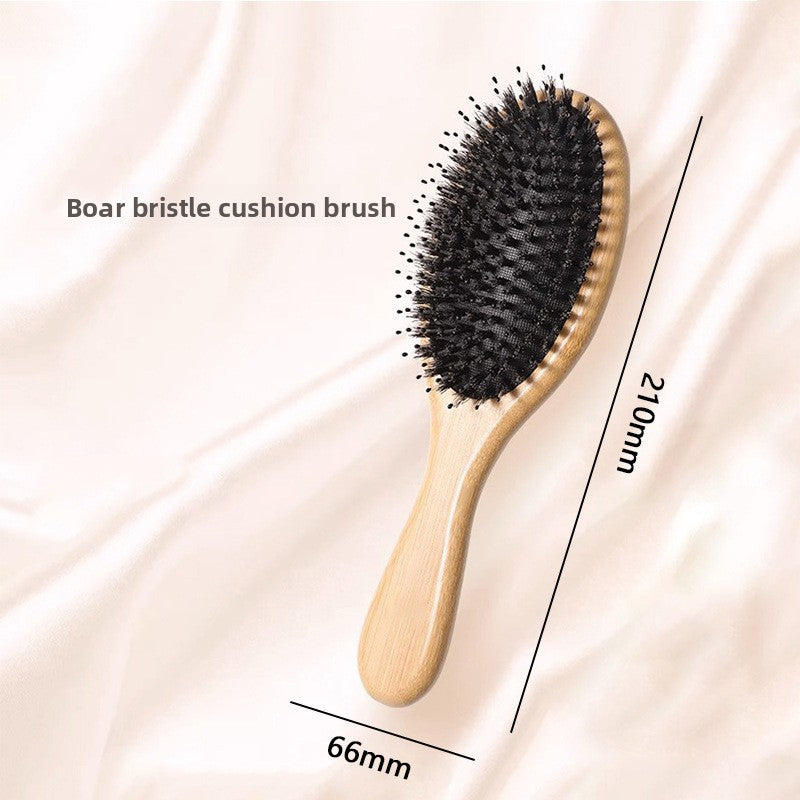 Natural Boar Bristle Wooden Hair Massage Comb