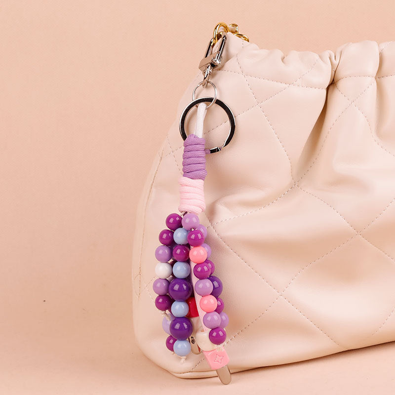 Natural Bodhi Seed Wooden Bead Keychain Pendant