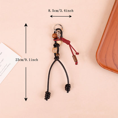 Natural Bodhi Seed Wooden Bead Keychain Pendant