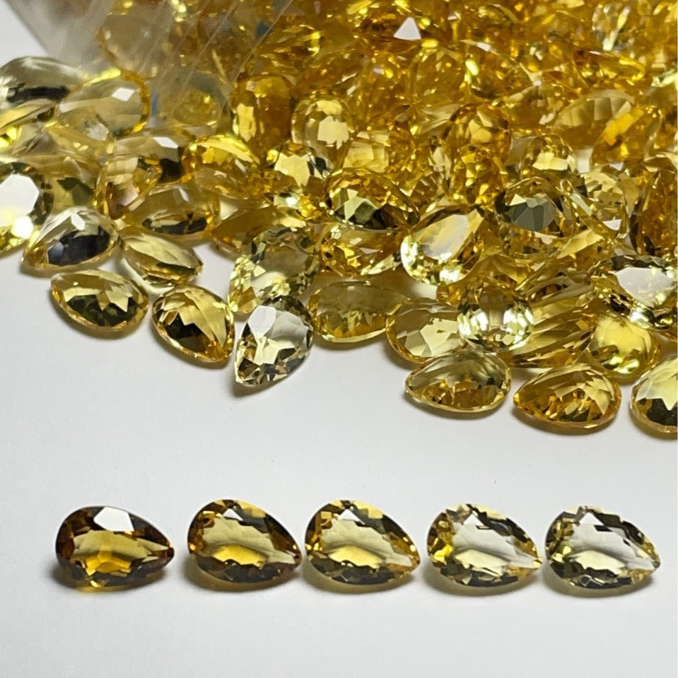 Natural Citrine Pear Shaped Loose Stones
