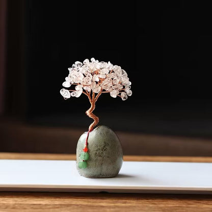 Natural Citrine Wealth Tree Decoration for Home Office