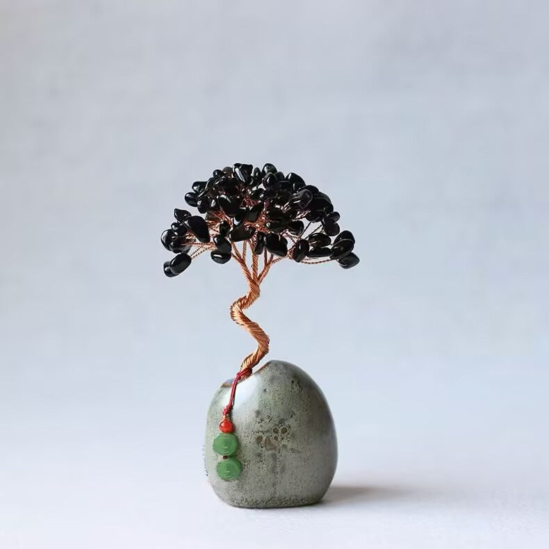 Natural Citrine Wealth Tree Decoration for Home Office
