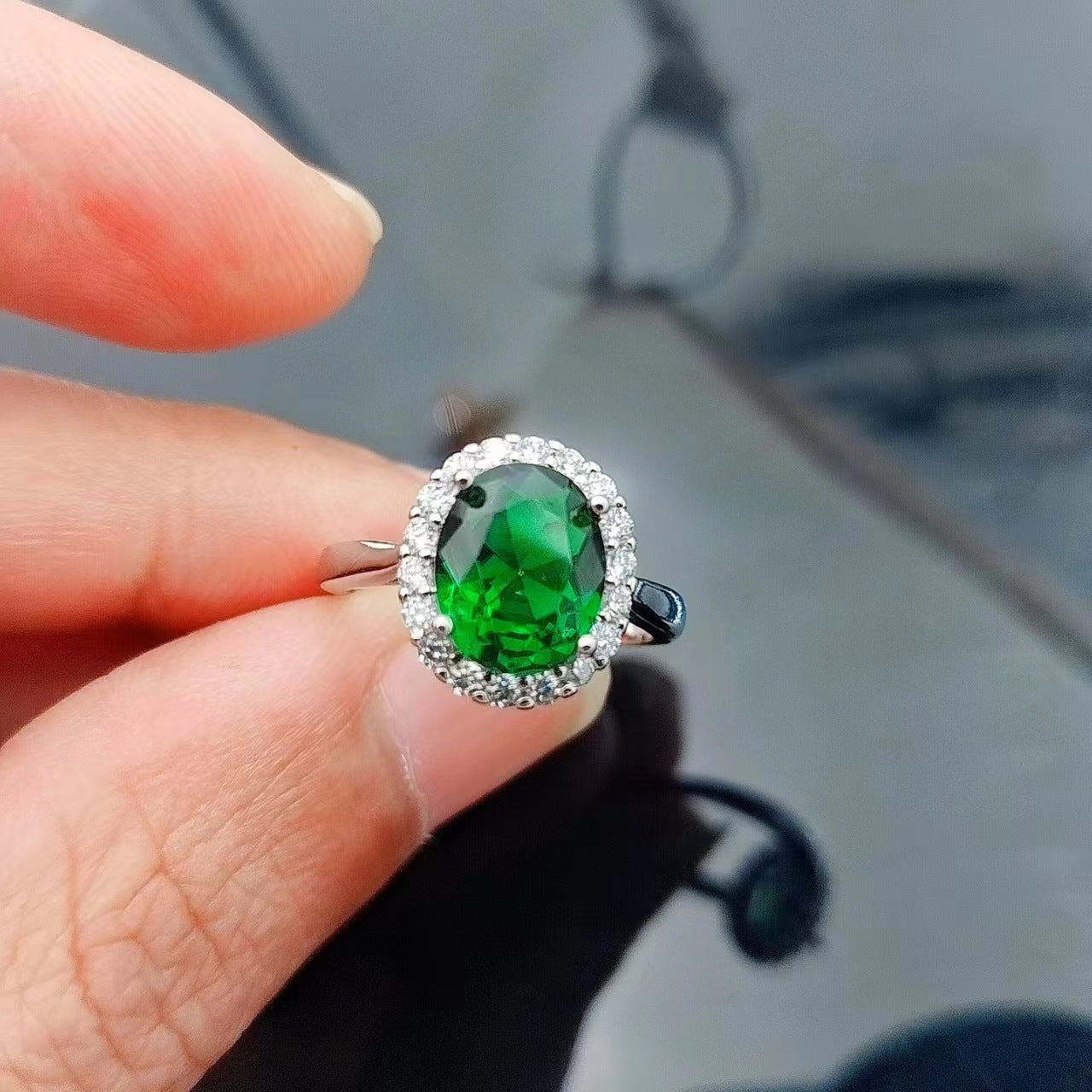 Natural Colored Treasure Elliptical Zircon Ring, Versatile Natural Crystal Rose Gold Ring