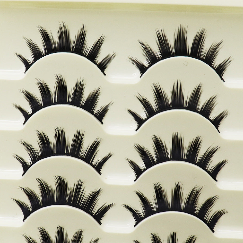 Natural Cross False Eyelashes with Hard Stem
