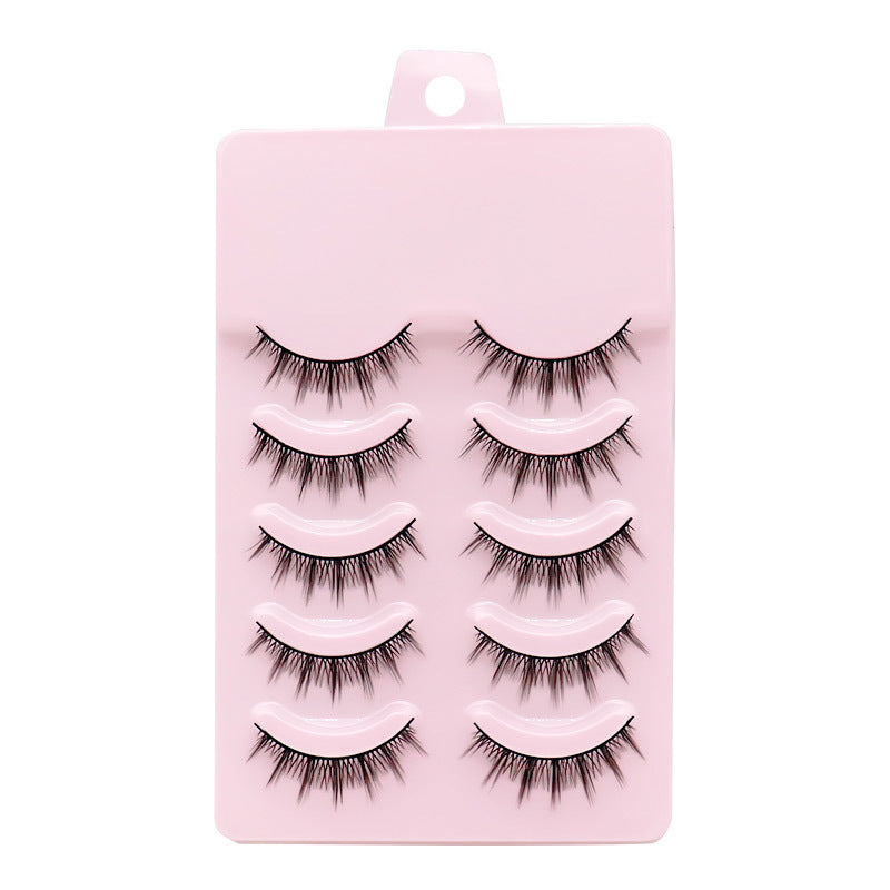 Natural Cross False Eyelashes with Hard Stem
