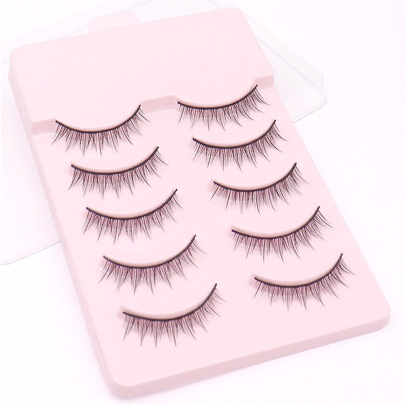 Natural Cross False Eyelashes with Hard Stem