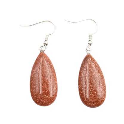 Natural Crystal Drop Earrings