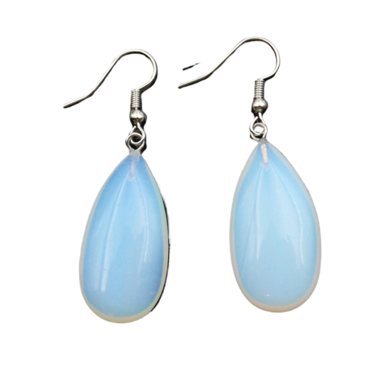 Natural Crystal Drop Earrings