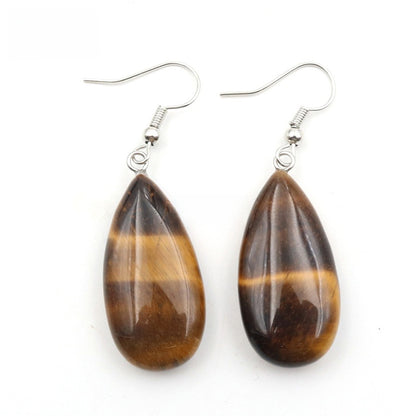 Natural Crystal Drop Earrings