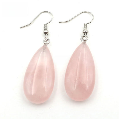 Natural Crystal Drop Earrings