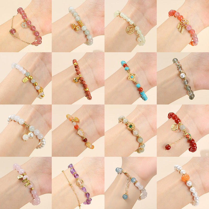 Natural Crystal Jade Tassel Bracelet