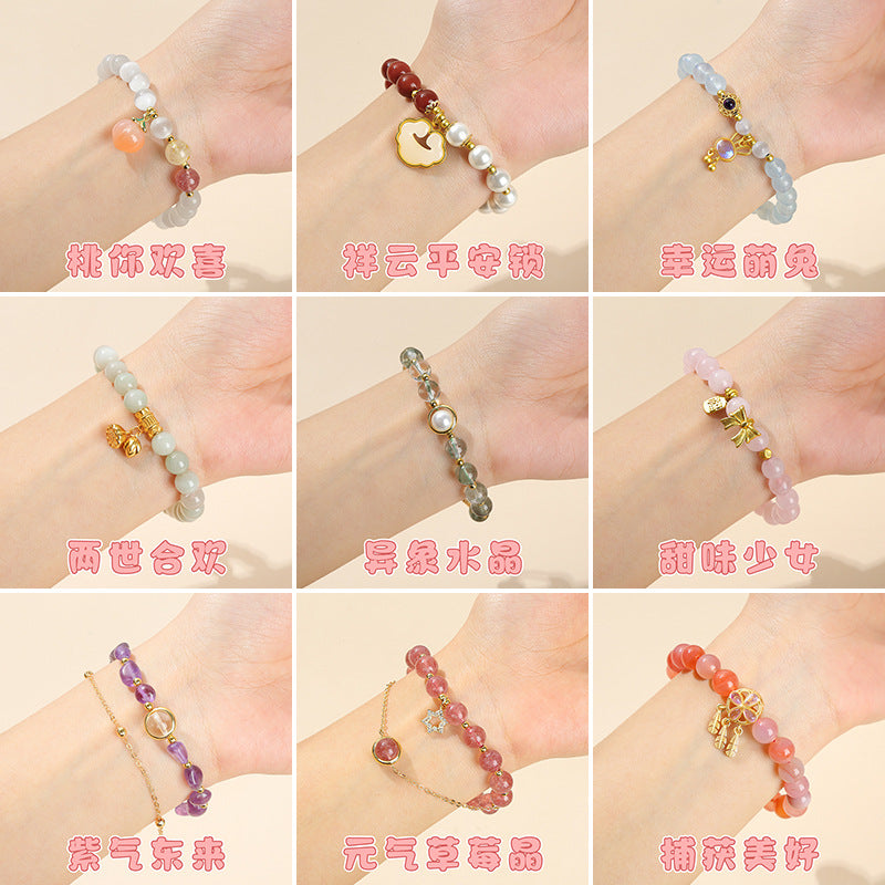 Natural Crystal Jade Tassel Bracelet