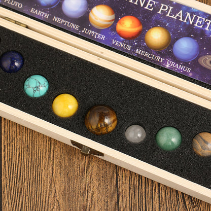 Natural Crystal Solar System Desktop Model
