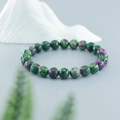 Natural Epidote Zoisite Bead Bracelet