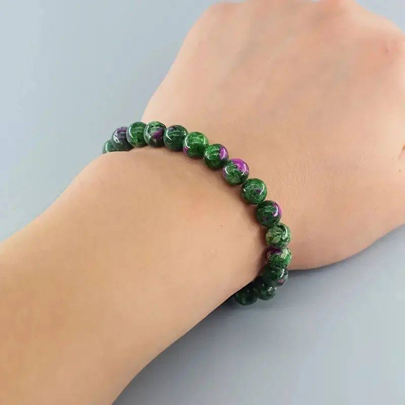 Natural Epidote Zoisite Bead Bracelet