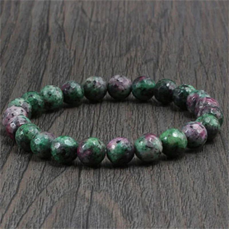 Natural Epidote Zoisite Bead Bracelet
