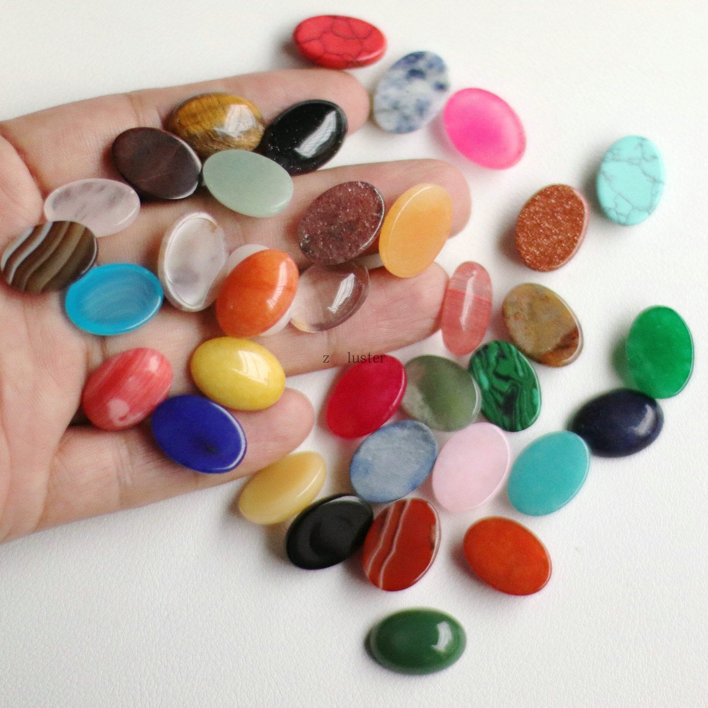 Natural Gemstone Egg Shaped Beads