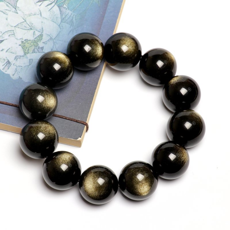 Natural Gold Obsidian Bracelet for Men and Women