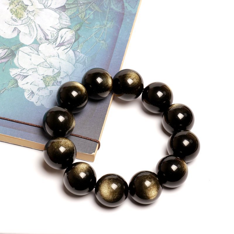 Natural Gold Obsidian Bracelet for Men and Women