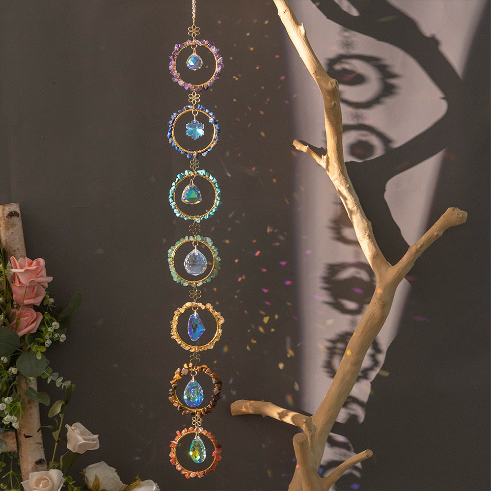 Natural Gravel Dream Catcher Crystal Wind Chime Room Decor