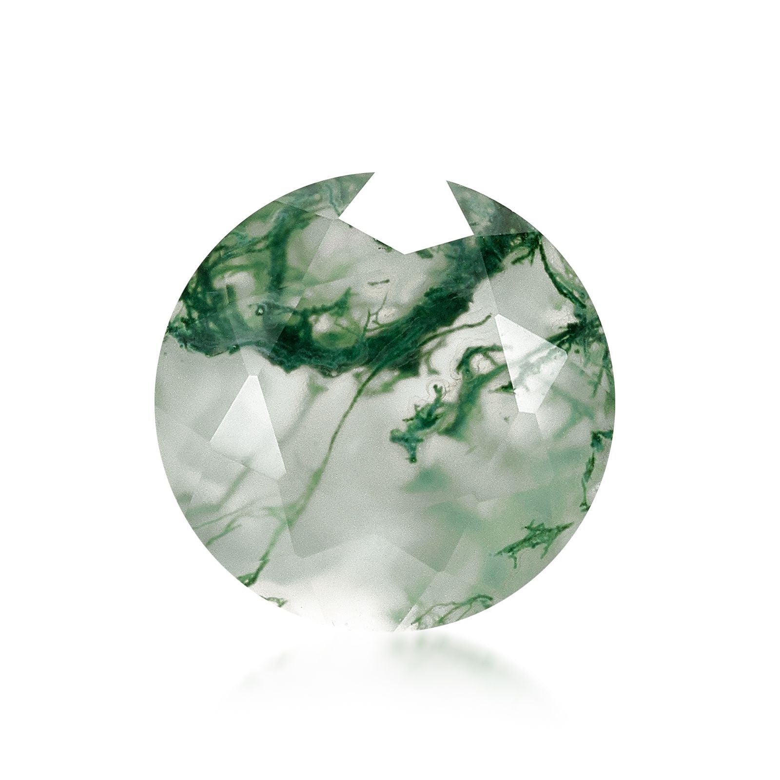 Natural green moss agate smooth stone