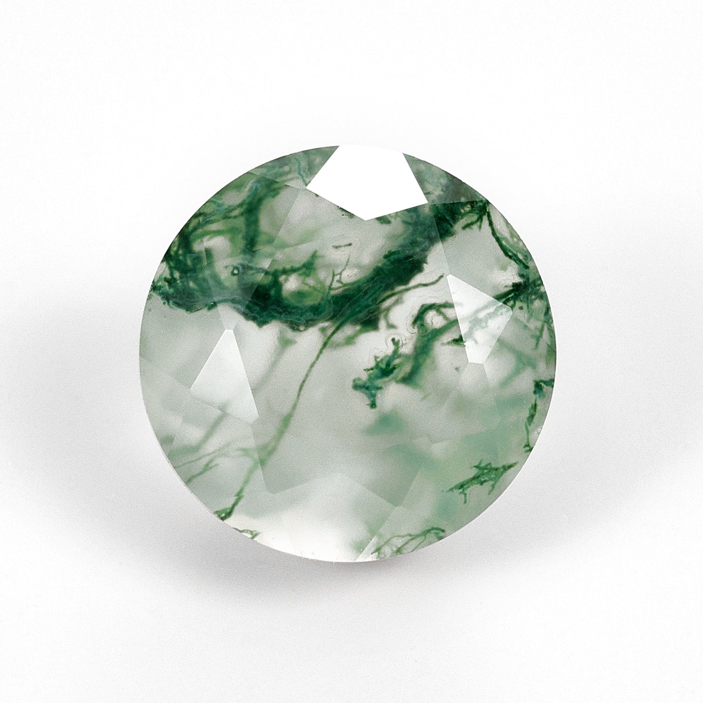 Natural green moss agate smooth stone