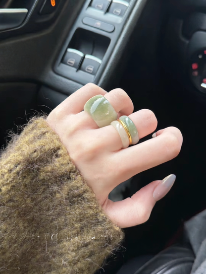 Natural Hetian jade ring
