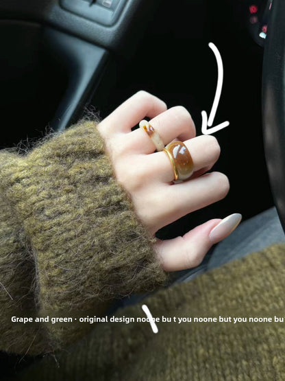 Natural Hetian jade ring