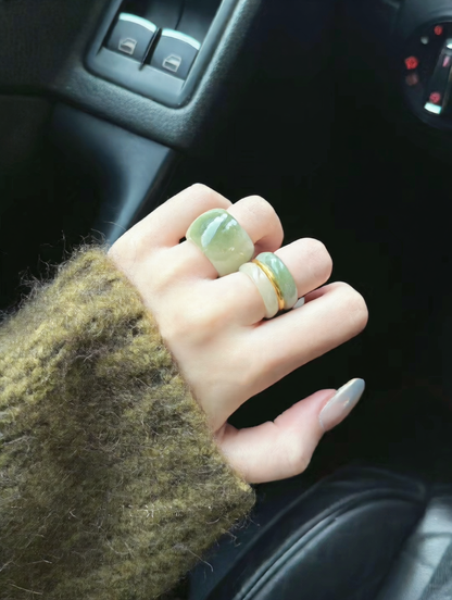 Natural Hetian jade ring