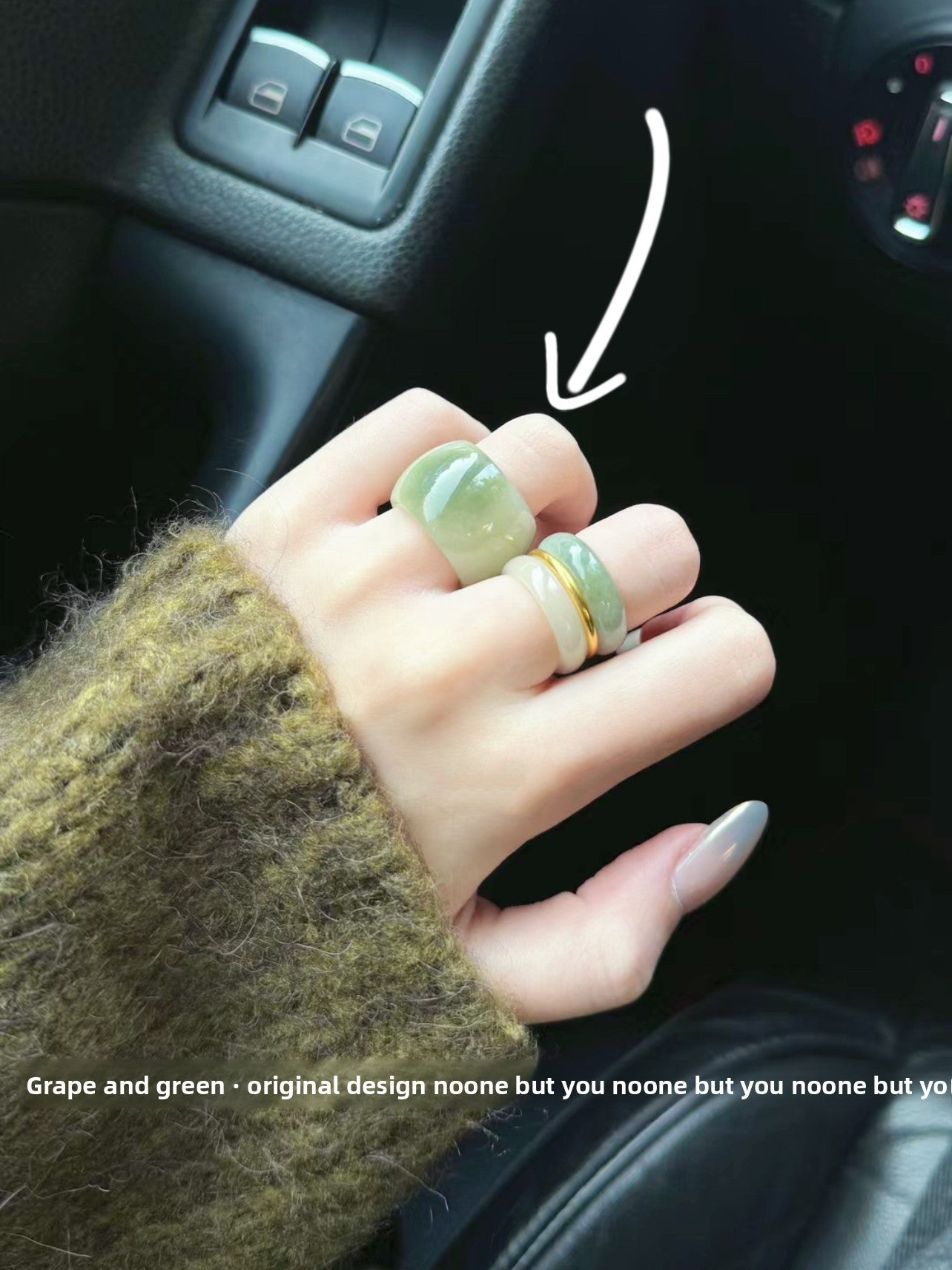 Natural Hetian jade ring