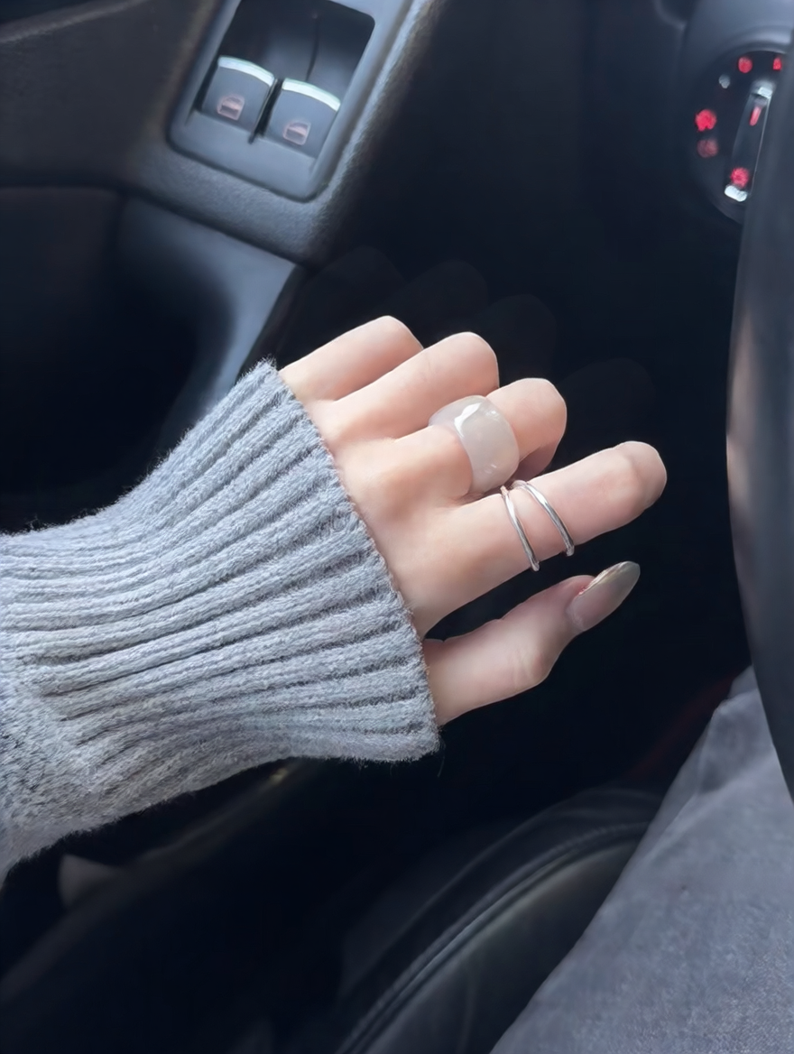 Natural Hetian jade ring