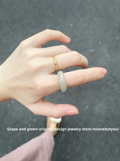 Natural Hetian jade ring