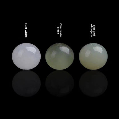 Natural Hetian Jade Round Beads