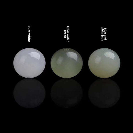 Natural Hetian Jade Round Beads
